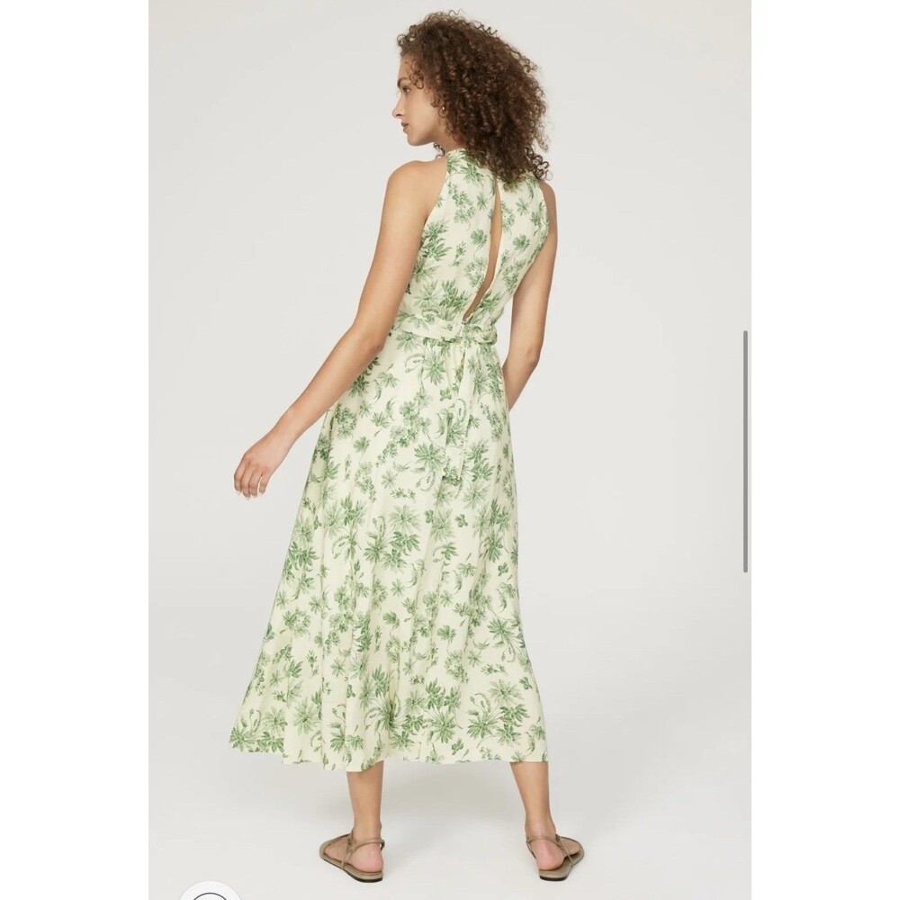 Sandro Annecy linen blend midi dress Size 6 (EU38) - Picture 3 of 16
